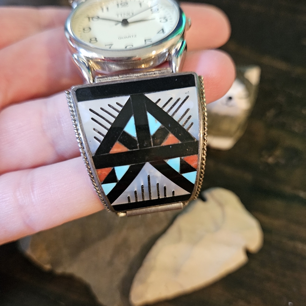 Amazing Vintage Sterling Silver Zuni Watch - Picture 4 of 15